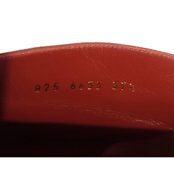 Gianvito Rossi Vamp Suede Ankle Boot Size 37.5 US 7.5 Burgundy Red Heels $895 - Picture 7 of 10